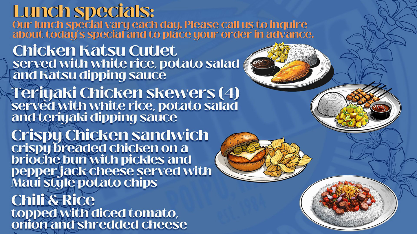 Lunch specials Snack Shack Menu | Brennecke's Beach Broller